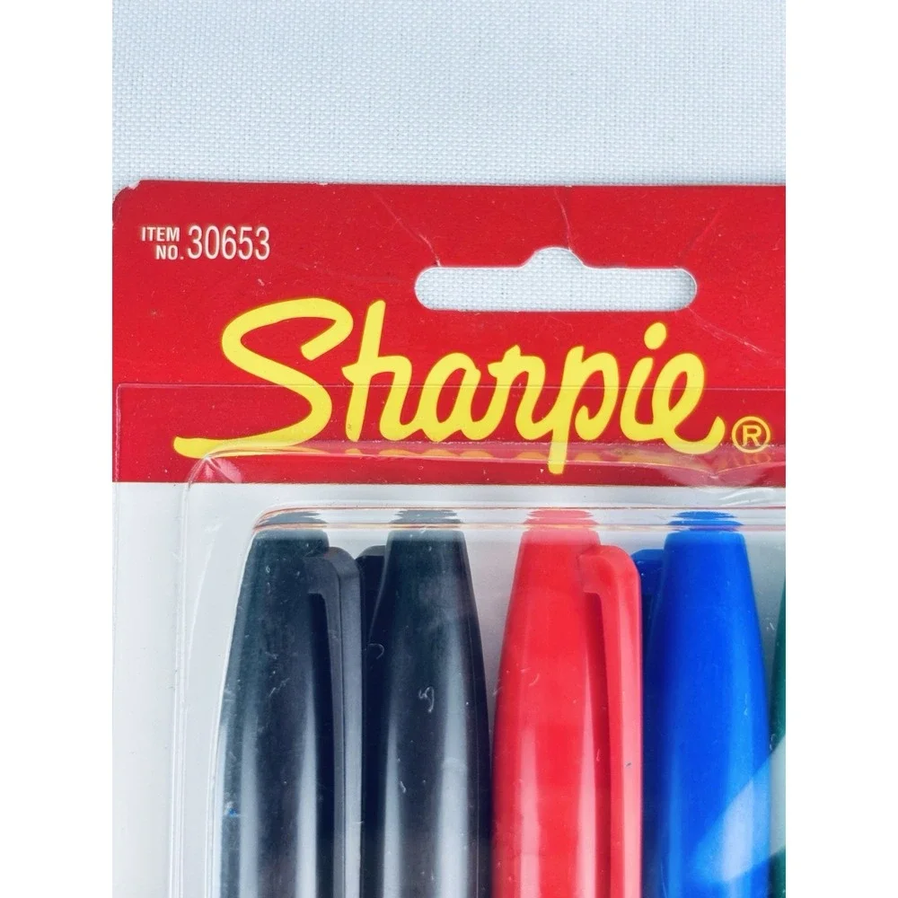 Vintage NOS 1994 5 Count Fine Point Sharpie Sanford Permanent Marker Colors
